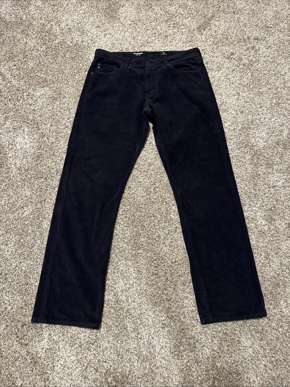AG Adriano Goldschmied The Graduate Tailored Leg Jeans Men 32x34 Black Sateen